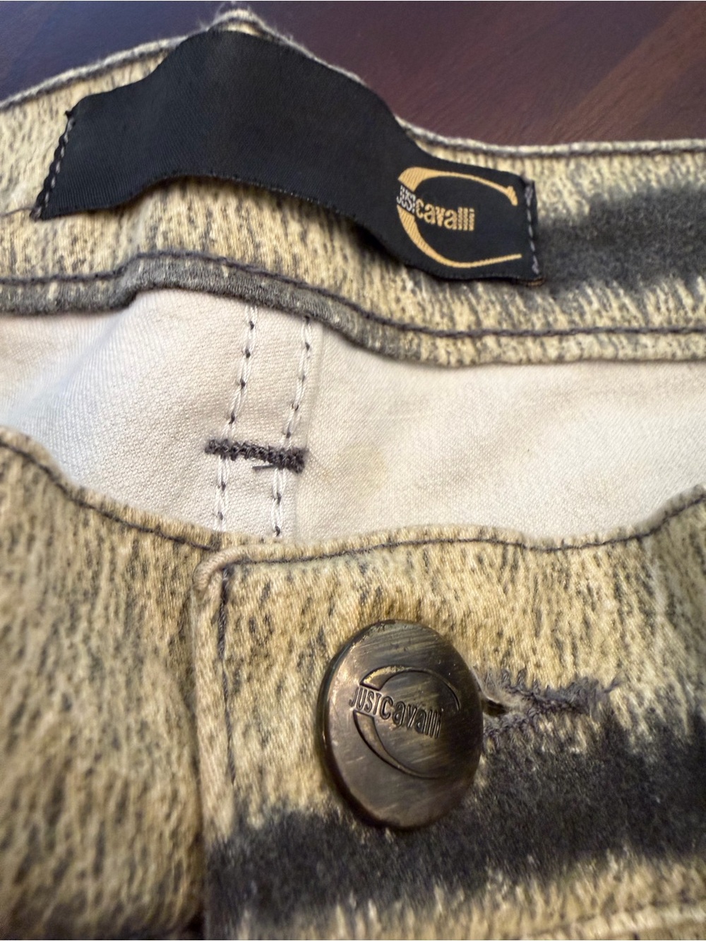 Vtg Just Cavalli 2000s Tiger Print Flared Pants - Picture 7 of 8